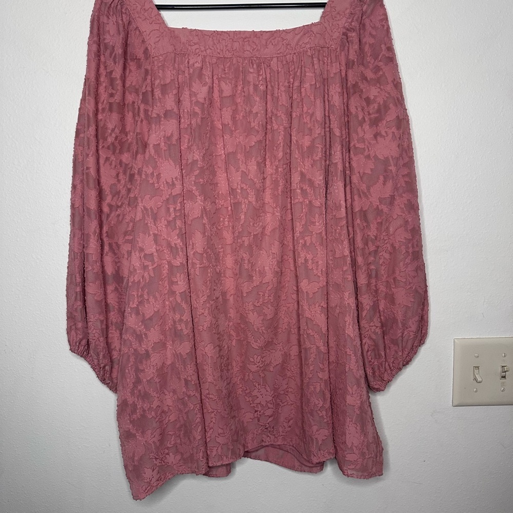 LC Lauren Conrad Dusty Rose Lace Blouse